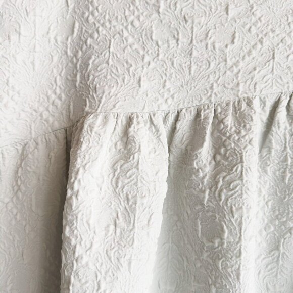 Zara Textured Jacquard Mid Skirt Off White XXL - Picture 6 of 7